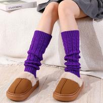 Korean Women Autumn/Winter New JK Knitted Foot Cover Stacking Socks with Yarn To Keep Warm Leg Warmers Leg Protection Boot Cover One Size