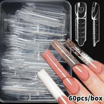 60/75/150Pcs Space XL Long French Nail Dual Forms Reusable Gel Extension Nail Molds DIY Manicure Tools
