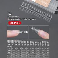 240/300Pcs Half Cover Almond Fake Nails Half Matte Pre Buff Acrylic Nail Tips Ellipse Trapezoid Gel Nail Extension Manicure Tool