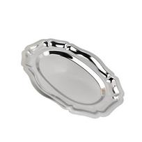 New Mirror Face Cake Tray Embossed household Dessert Plate Stainless Steel Storage Plate Home Decoration
