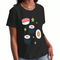 Sushi Lover Wounisex's Cotton T Shirt, Premium Cotton Print, Durable And Casual Fashion. Just A Girl Who Loves Sushi Graphic Tee, Comfortable And Styl S
