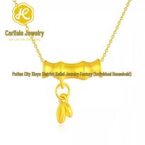 Shuibei 999 Fine Gold 3D Bamboo Pendant Necklace - Internet Celebrity Beauty Conference Gift Pendant Only
