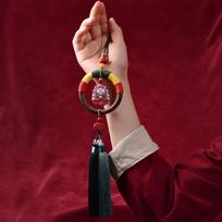 Hand-Painted Nine-Tailed Fox Cinnabar Pendant - Purely Hand-Woven Original Design High Content Cinnabar (75%-80%)