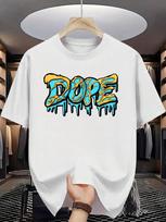 Unisex's Casual Cotton T-Shirt With Vibrant Graffiti  DOPE  Print M
