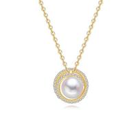 Elegant S925 Sterling Silver Necklace with Interstellar Sunset Freshwater Pearl Pendant for Women. 925 Sterling Silver