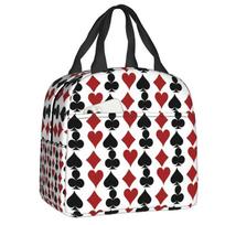 Poker Four Suits Portable Lunch Box Waterproof Card Game Players Cooler Thermal Food Insulated Lunch Bag School Children Student ONE SIZE