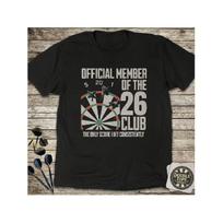 Darts Club 26 Retro marškinėliai su smiginio lentos logotipu ir „66,04 cm dizainu“. Tinka ir vyrams, ir moterims, puikiai tinka smiginio žaidėjams S juoda