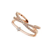 Vintage Luxury Crystal Finger Rings Elegant Personality Women's Opening Ring Adjustable Hollow Out Plain Ring For Girls