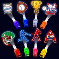 Finger Lights (24-Pack) - Baseball-themed, Glowing Finger Lights, Party Supplies, Prizes, Birthday Gifts, Goodie Bag Assortment, Sports Events,