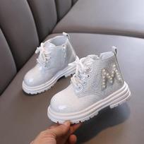 New Winter Sequin Low Tube Princess Boots for Kids Girls Low Heel Sequined Warm Casual Boots for Party Daily Wear 22