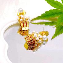 Small Pearls Atmosphere Advanced Sense Three-dimensional Popcorn Modeling Creative Personality 925 Silver Needle Earrings Zircon 2026