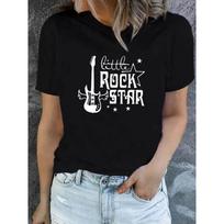 Plus Size - Plus Size - Little Rock STAR Graphic Print Plus Size Women'S T-Shirt, Short Sleeve Crew Neck Casual Top for Summer And Spring S