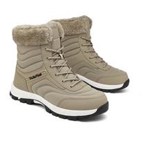 Autumn Winter Unisex Large Size Plus Velvet Thickened Warm Snow Boots Waterproof Non-slip Cotton Snow Shoes Footwear for Men Women Cold Weather 37