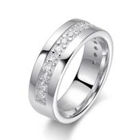 Round Moissanite Eternity Band Ring Certified Lab Moissanite Sterling Silver Wedding Rings for Women Man 5
