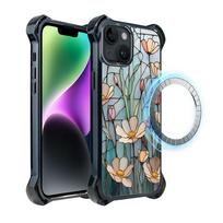Etui Do Iphone 14 Ibizu Dropguard Ultra Z Magsafe, Barwy Szkła, Szept Kwiatów Polnych