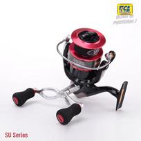 Dijiya SU2000SDH(B) 9-Bearing Squid and Rock Fishing Reel, Black & Red with Balanced Double Handle SU2500SDH(B) - Double Knob Handle