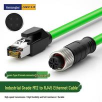 HTBE M12 to RJ45 Industrial High-Flex Network Cable 0.5m