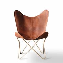 Rankų darbo vintage Buffalo Leather Butterfly Chair Relax Kėdė namų sodui 36x28.5x28.5 ruda