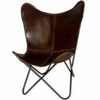 Buffalo Leather Butterfly Chair Sulankstoma Sleeper Seat Lounge Moderni akcento kėdė 36x29.5x29.5 ruda