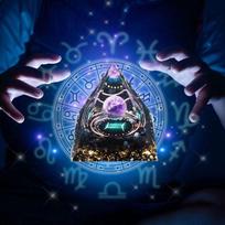 Piramidė Orgonitas Zodiako žvaigždynas Dvyniai ametistas