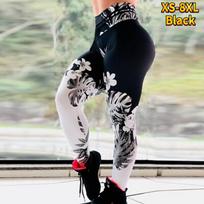 Moteriški baltos liepsnos atspaudai Stretch Yoga antblauzdžiai Fitneso bėgimo treniruoklių salė Sportinės aktyvios kelnės XS