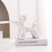 11cm Mini Ceramic Balloon Dog Abstract Ornament Creative Sculpture Study Room Statue Home Office Accessories Festival Decoration 11cmX4cmX11cm