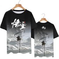 Hot Sale Role Playing Games Black Myth Wukong Print T-shirt 3D Fashion Men/Women Short sleeve T shirt y2k Original men's T-shirt 3XL black