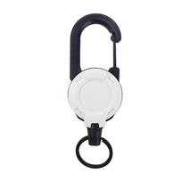 Outdoor Retractable Keychain Hiking Backpack Buckle Loss Proof Extension Cord Wire Rope Elastic Rope Multifunctional Gadget white