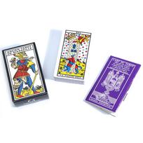 Tarot De Marseille 10,3*6 cm Prancūziška versija - 78 kortų rinkinys su vadovu gray
