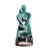 Waterfall Incense Burner Couple Hug Love Statue Model Ceramics Ornament Creative Air