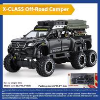 1:28 mastelio Mercedes Benz X-Class Exy 6x6 Kemperis Visureigis Aliuminio Liejinio Modelinis Automobilis Madingi Namų Interjero Elementai Atostogų Dovanos Berniukams juoda
