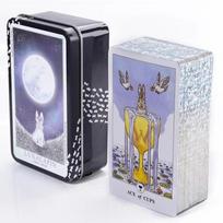 Lunalapin Triušio Tarot Geležinė Dėžutė Kortų Žaidimas 78vnt Tarot Kortos Linksmas Žaidimų Stalo Žaidimas Šeimai Draugams Vakarėliui balta