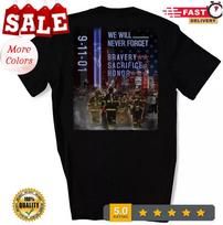 911 Patriotiniai marškinėliai, 9-11 Atminimo dienos marškinėliai, Mes niekada nepamiršime drąsos auk... M black
