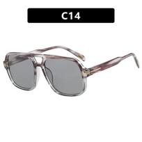Vintage Classic Designer Double Bridge Square Sunglasses for Women Men Luxury Punk Big Frame UV400 Shades 1PC