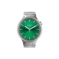 Swatch Big Bold Irony Kvarcinis laikrodis 30m Atsparus vandeniui 47mm Žalias ciferblatas Nerūdijančio plieno korpusas Nerūdijančio plieno apyrankė Unisex laikrodžiai SB07S101G Green Dial gray