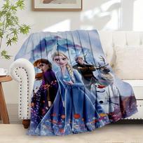 1pc Flannel Frozen II Elsa Anna Olaf Sven Kristoff Sofa Throw Blanket Bed Coverlet Gift Home Decoration 75x90cm