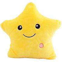 Twinkle Star Glow, Safe Embroidered Eyes: Decorative Plush Pillow With Led Night Light, A Bedtime Companion For Kids, Color Changing And Travel Toy, S