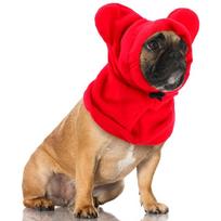 Soft Fleece Dog Fleece Bat Hat Warm Material Adjustable Design Pet Winter Hats Ear Protection Solid Color Dog Snood