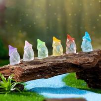 Mini 10/20Pcs Resin Gnomes Statues Glow In The Dark Luminous Gnome Tiny Figures Ornament For Diy Fairy Garden Glass Container