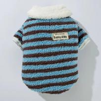 Casual Polar Fleece Dog Striped Hoodie Thick Warm Breathable Two Legs Dog Clothes Windproof Comfortable Dog Pullover Casual Wear