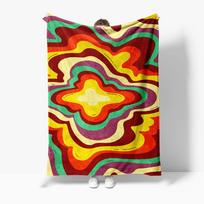Psychedelic Swirl Abstract Pattern Blanket Colorful Vibe Rug Throw Sofa Bed Decor Gift 75cm x 90cm