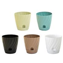 Diverse Set of 5 Colorful Flower Pots Designed with Effective Drainage Functionality Suitable for All Plant Types
