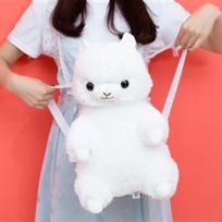 High-Quality Alpaca High-Quality Plush High-Quality Backpack High-Quality Cartoon High-Quality Cute High-Quality Plush High-Quality Toy High-Quality 40cm balta