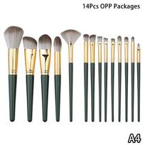 14Pcs Makeup Brushes Soft Set Face Eyes Make Up Brush Eyeshadow Brush Eyebrow Highlight Lips Brush Multifunctional Beginner