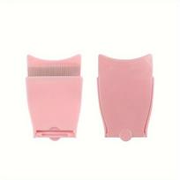 1 Pc Foldable Brow Comb with Lash Separator, Portable Eyelash Comb with Cap for Professional Eye Makeup Tools
