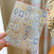 5D Soft Embossed Vintage Boho Photo Frame Border Nail Stickers 3D Self Adhesive Manicure DIY Salon Nail Art Decoration