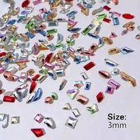 100pcs Nail Art Mini Flat Back Rhinestones Special Shaped Crystals Diamond Charms Nail Art Decoration Stones
