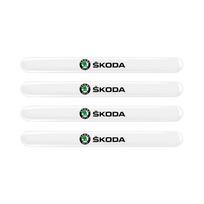 4/8Pcs Car Door Handle Sticker Protective Film Decals Accessories For Skoda Octavia MK2 MK3 2 3 A7 Fabia Karoq Kodiaq Rapid For Skoda
