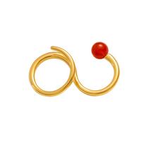 18K Gold Personalized Double Finger Agate Ring - Elegant, Niche, Simple Fashion Band Accessories