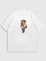 Unisex's Summer Teddy Bear Element Print Round Neck Short Sleeve T-Shirt S